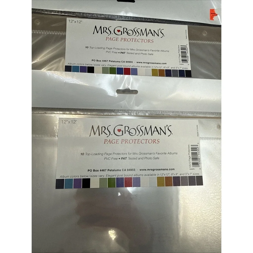 20 Mrs Grossman's 12x12 Refill Pages + 20 Page Protectors Scrapbooking
